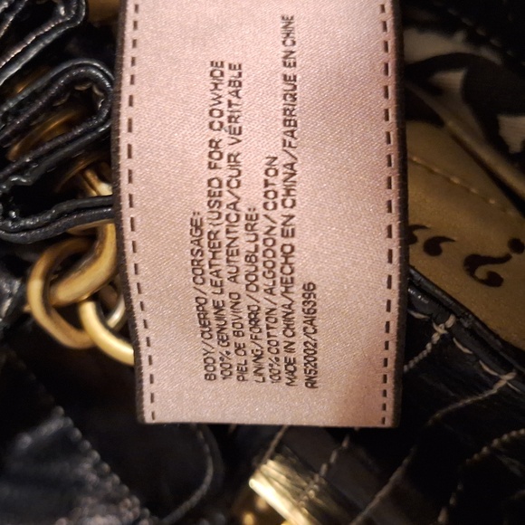 Juicy Couture Vintage Black Leather hobo hand bag EUC 13x8 - Picture 7 of 10